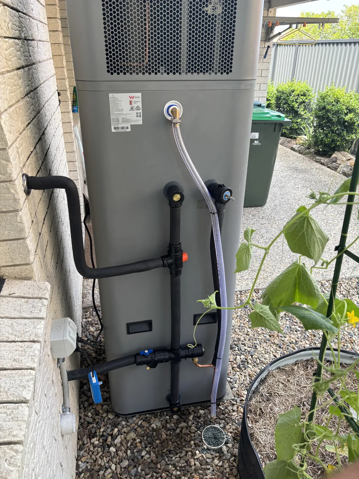 Hot water system installation after the work